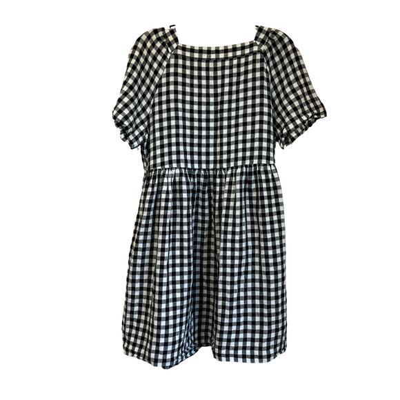 Madewell Black and White Gingham Mini Dress - Picture 3 of 8
